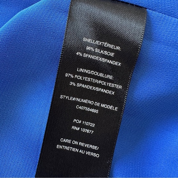 Alice + Olivia Silk Mini Dress Women’s Small Blue Fierra Shift Lined Y-Back - Picture 13 of 14